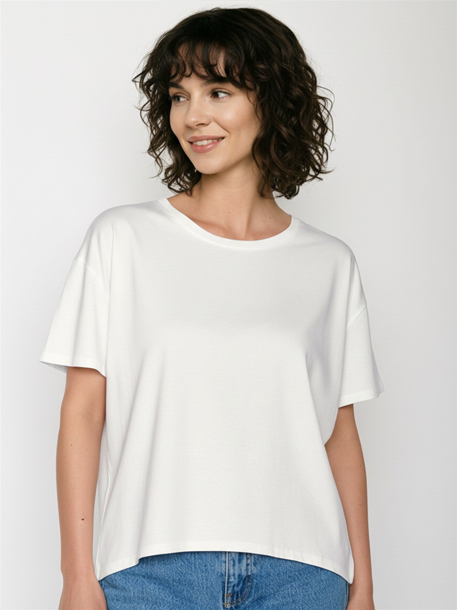 Moonstone: Lässiges T-Shirt aus Bio-Baumwoll-Mix für Damen [28742]