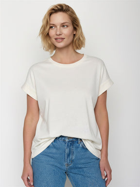 Moonstone: Sportliches T-Shirt aus Bio-Baumwolle mit Rollup Sleeve für Damen [28800]