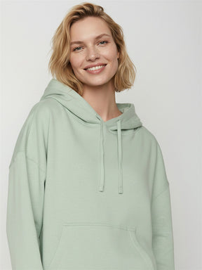 Muted Mint: Lässiger Hoodie aus Bio-Baumwolle für Damen [28835]