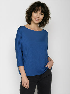 Electric Blue: Gemütliches Longsleeve aus Viskose (LENZING™ ECOVERO™) Mix für Damen [28886]