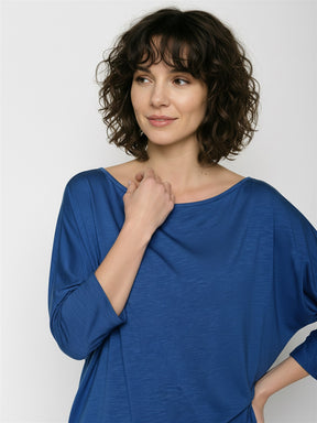 Electric Blue: Gemütliches Longsleeve aus Viskose (LENZING™ ECOVERO™) Mix für Damen [28887]
