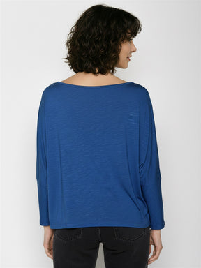 Electric Blue: Gemütliches Longsleeve aus Viskose (LENZING™ ECOVERO™) Mix für Damen [28889]