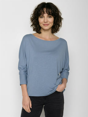 Coral Blue: Gemütliches Longsleeve aus Viskose (LENZING™ ECOVERO™) Mix für Damen [28891]