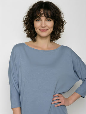 Coral Blue: Gemütliches Longsleeve aus Viskose (LENZING™ ECOVERO™) Mix für Damen [28892]