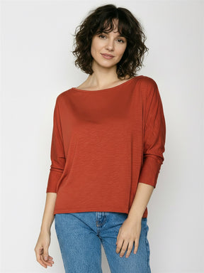 Sun Clay: Gemütliches Longsleeve aus Viskose (LENZING™ ECOVERO™) Mix für Damen [28901]
