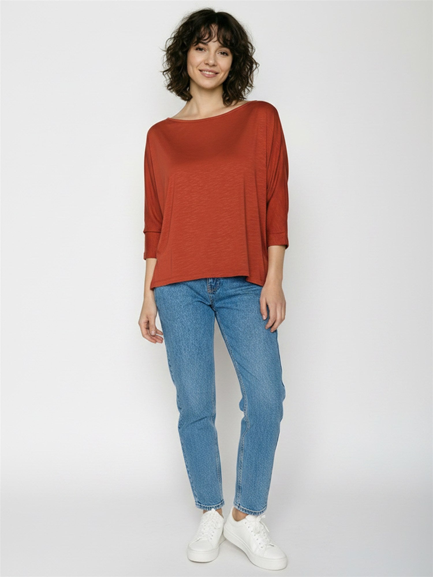 Sun Clay: Gemütliches Longsleeve aus Viskose (LENZING™ ECOVERO™) Mix für Damen [28903]