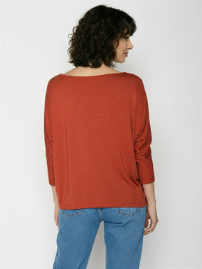 Sun Clay: Gemütliches Longsleeve aus Viskose (LENZING™ ECOVERO™) Mix für Damen [28904]