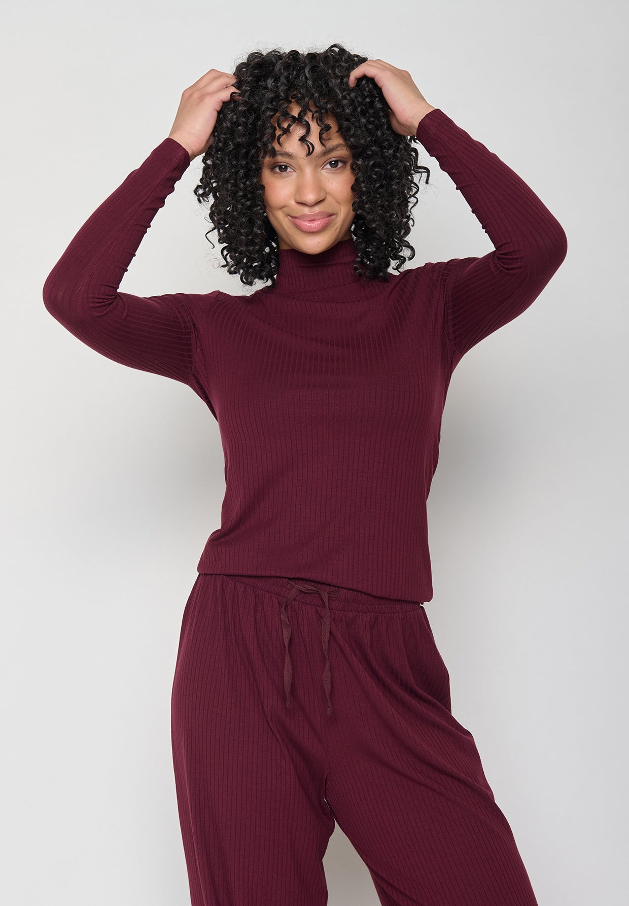 Roter Lässiges Longsleeve aus LENZING™ TENCEL™ Mix für Damen (33)