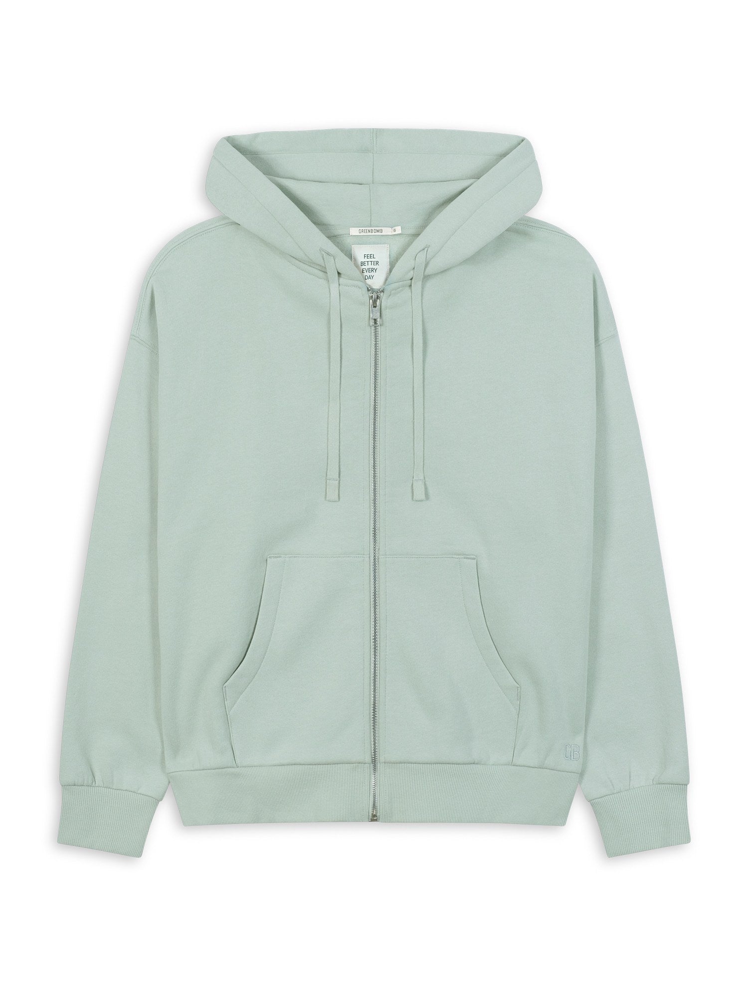 Muted Mint: Lässige Sweatjacke aus Bio-Baumwolle für Damen [28983]