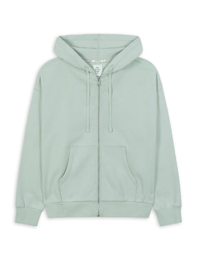 Muted Mint: Lässige Sweatjacke aus Bio-Baumwolle für Damen [28983]