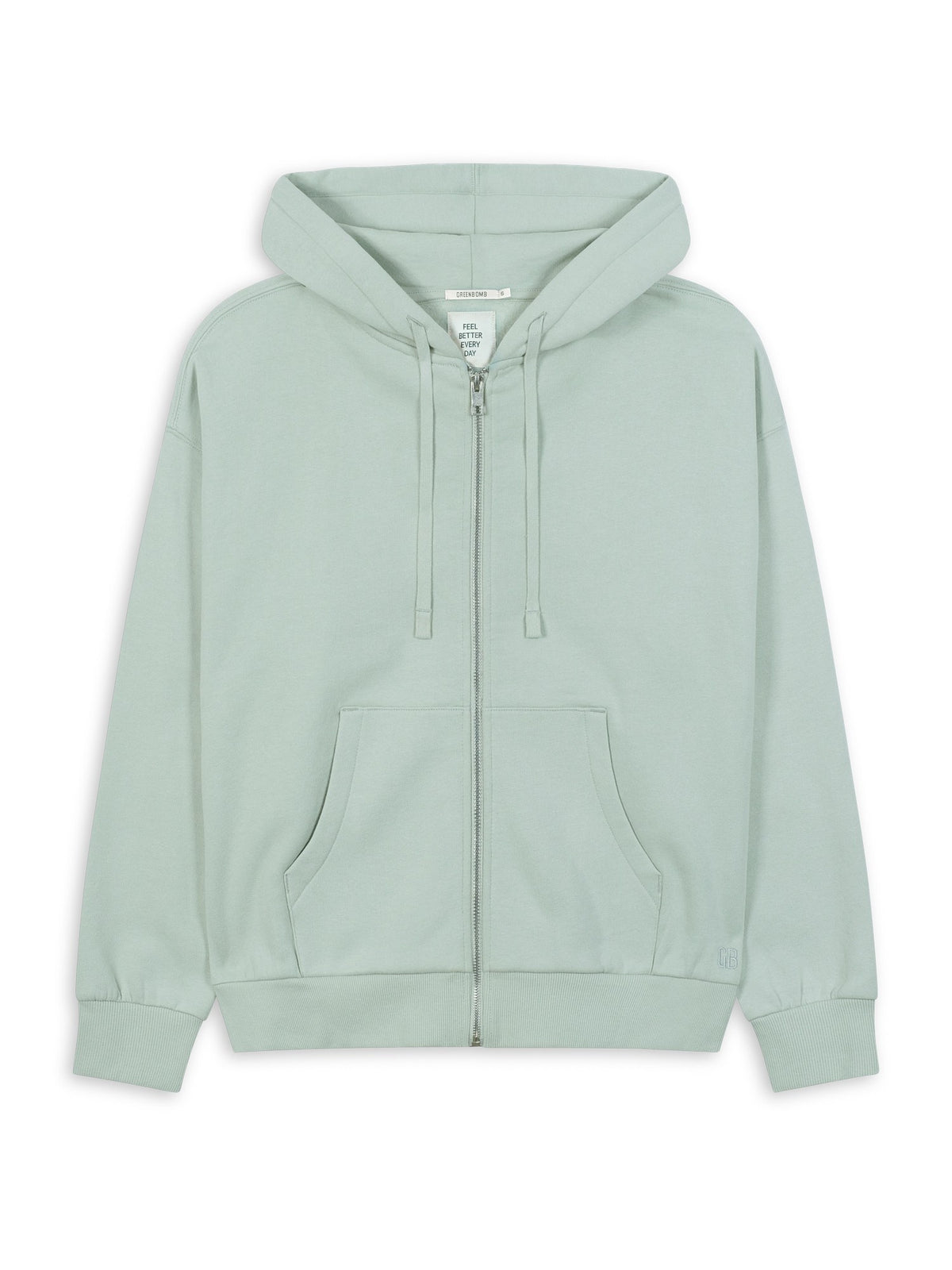 Muted Mint: Lässige Sweatjacke aus Bio-Baumwolle für Damen [28983]