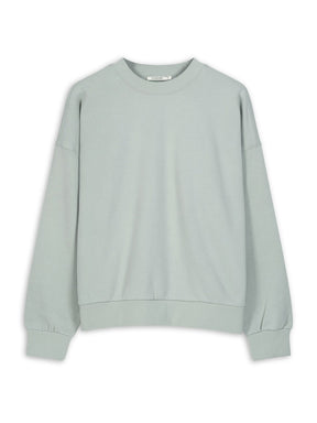 Muted Mint: Lässiges Sweatshirt aus Bio-Baumwolle für Damen [29911]