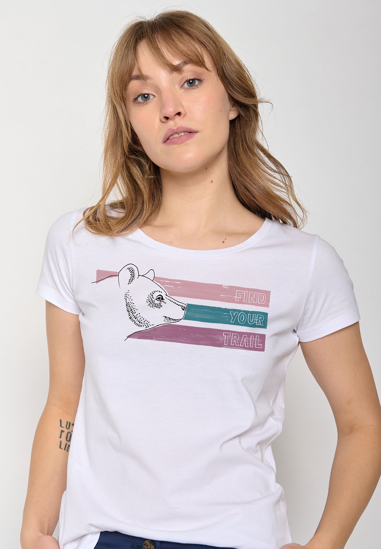 Weißer Lässiges T-Shirt aus Bio-Baumwolle für Damen (4)