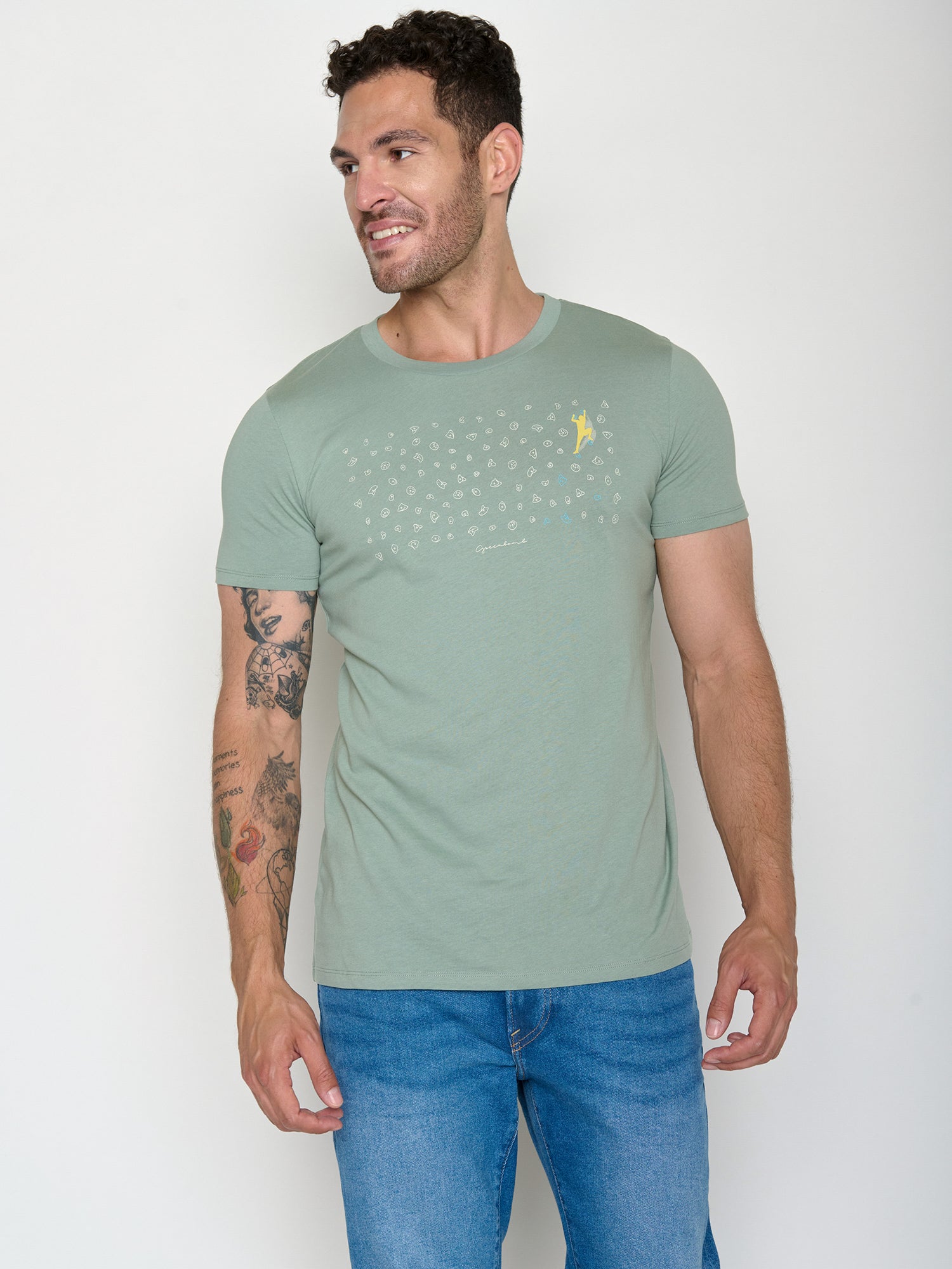 Soft Sage: Sportliches T-Shirt aus Bio-Baumwolle für Herren [29926]