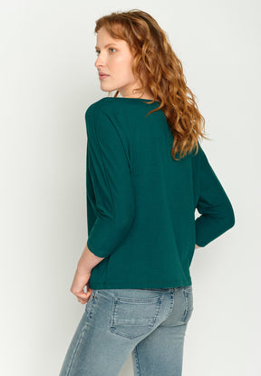 Deep Sea Blue: Sportliches T-Shirt aus Bio-Baumwoll Mix für Damen [2788]