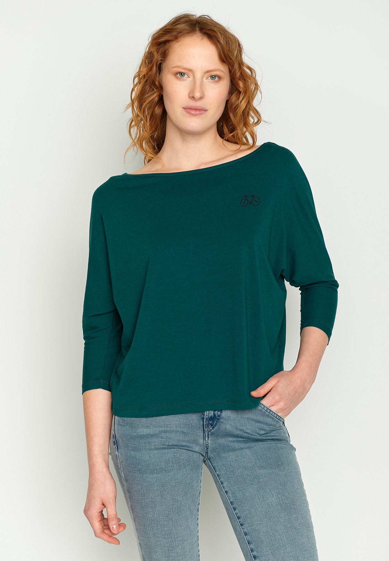 Deep Sea Blue: Sportliches T-Shirt aus Bio-Baumwoll Mix für Damen [2789]