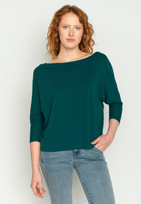 Deep Sea Blue: Sportliches T-Shirt aus Bio-Baumwoll Mix für Damen [2789]