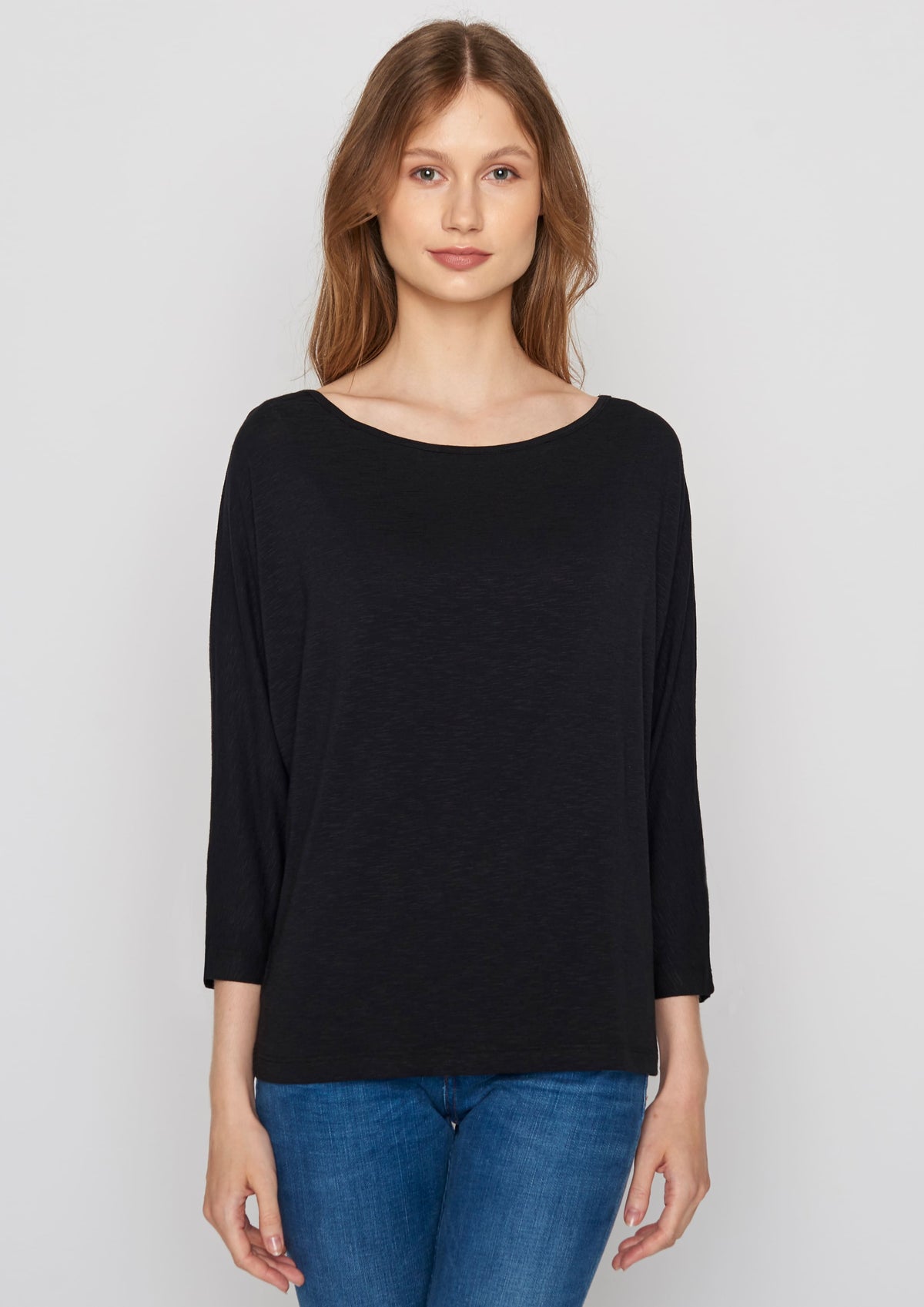 Black: Lässiges Longsleeve aus Bambus Mix für Damen [294]