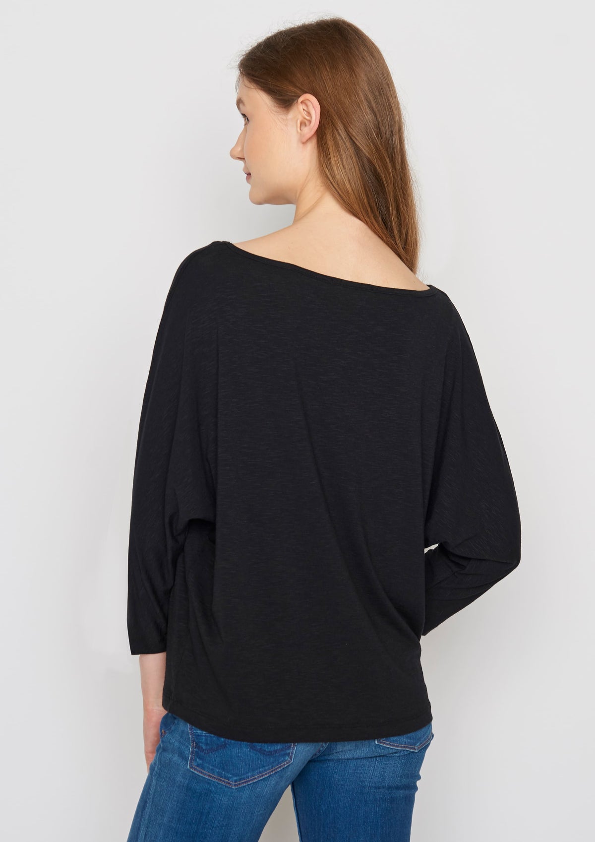 Black: Lässiges Longsleeve aus Bambus Mix für Damen [295]