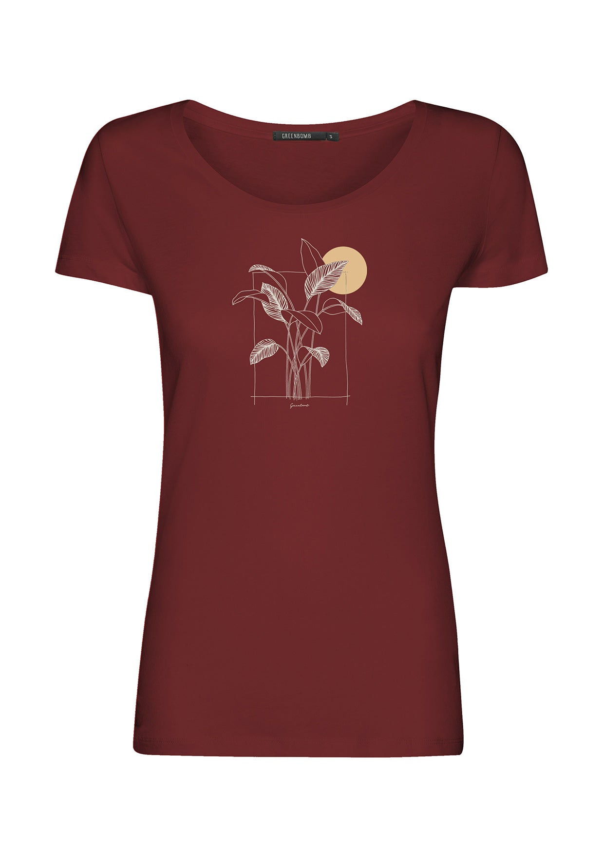 Burgundy: Lässiges T-Shirt aus Bio-Baumwolle für Damen [2985]