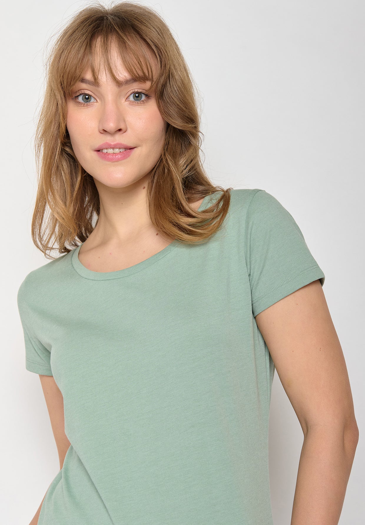 Blauer Lässiges T-Shirt aus Bio-Baumwolle für Damen (16)