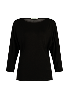 Schwarzer Gemütliches Longsleeve aus Viskose (LENZING™ ECOVERO™) Mix für Damen (4)