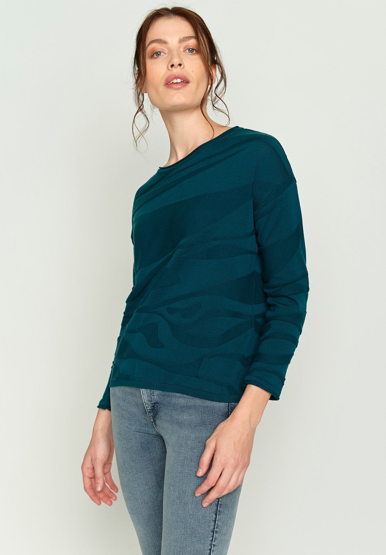 Deep Sea Blue: Sportliches T-Shirt aus Bio-Baumwoll Mix für Damen [3076]