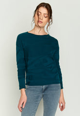 Blau:  Sportliches T-Shirt aus Bio-Baumwoll Mix für Damen [3077]