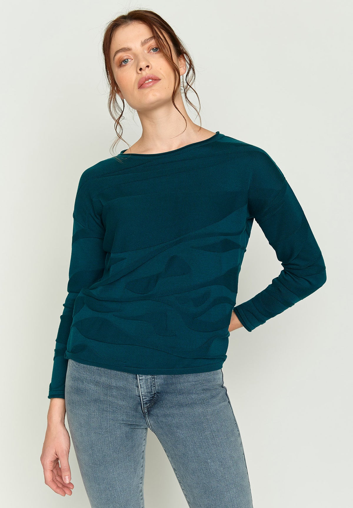 Deep Sea Blue: Sportliches T-Shirt aus Bio-Baumwoll Mix für Damen [3078]