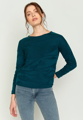 Deep Sea Blue: Sportliches T-Shirt aus Bio-Baumwoll Mix für Damen [3078]