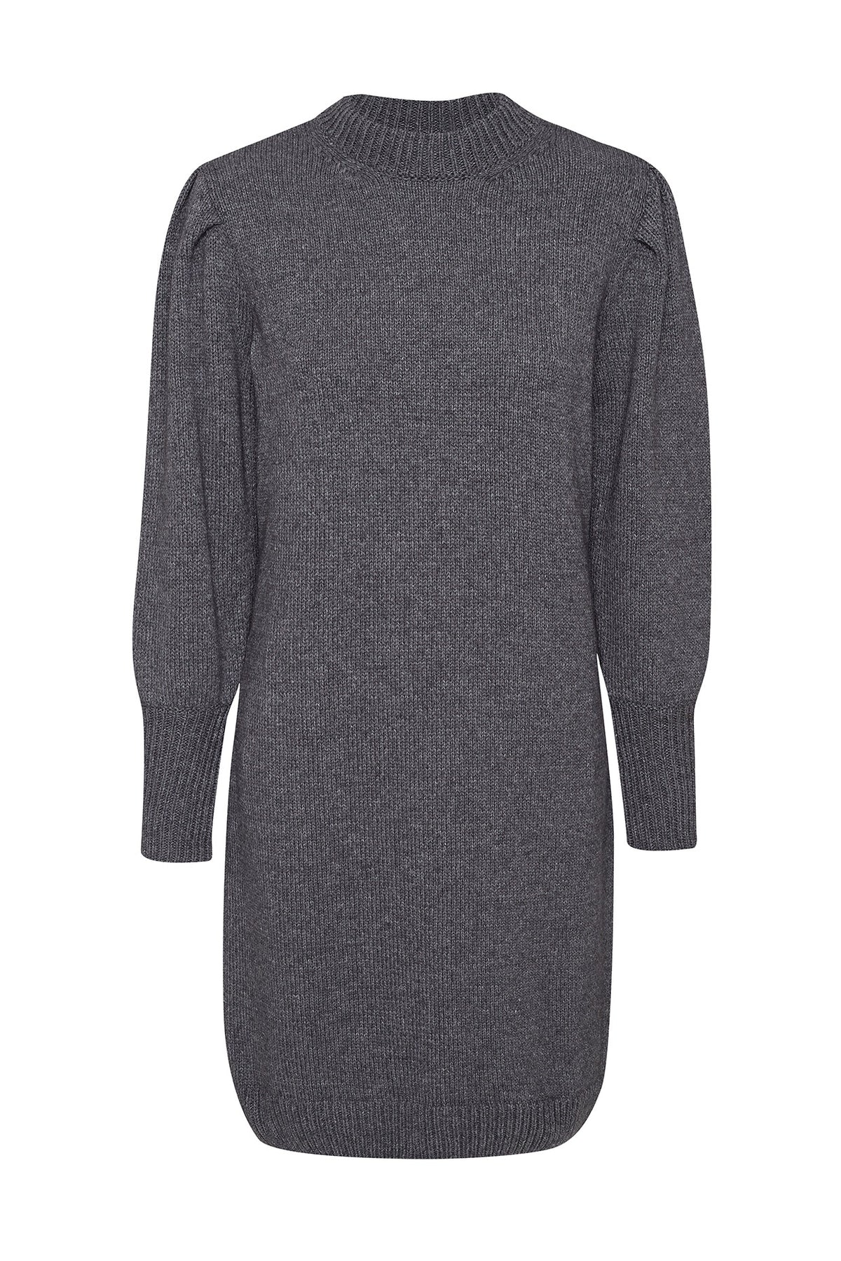 Anthracite: Gemütliches Strickkleid aus Woll Mix für Damen [3120]