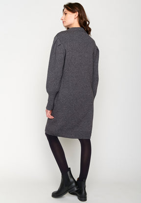 Anthracite: Gemütliches Strickkleid aus Woll Mix für Damen [3122]