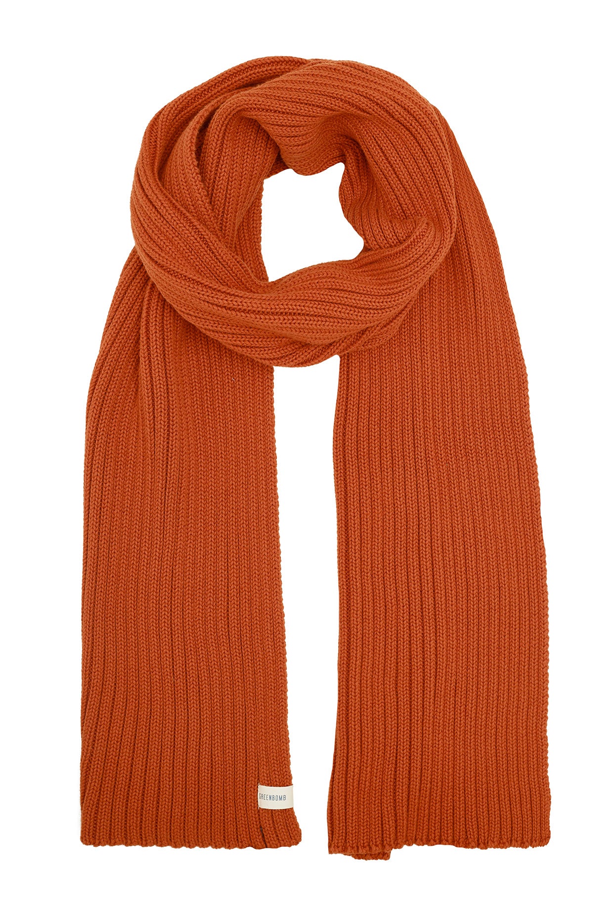 Copper Brown: Warmer Schal aus Bio-Baumwolle für Unisex [3143]