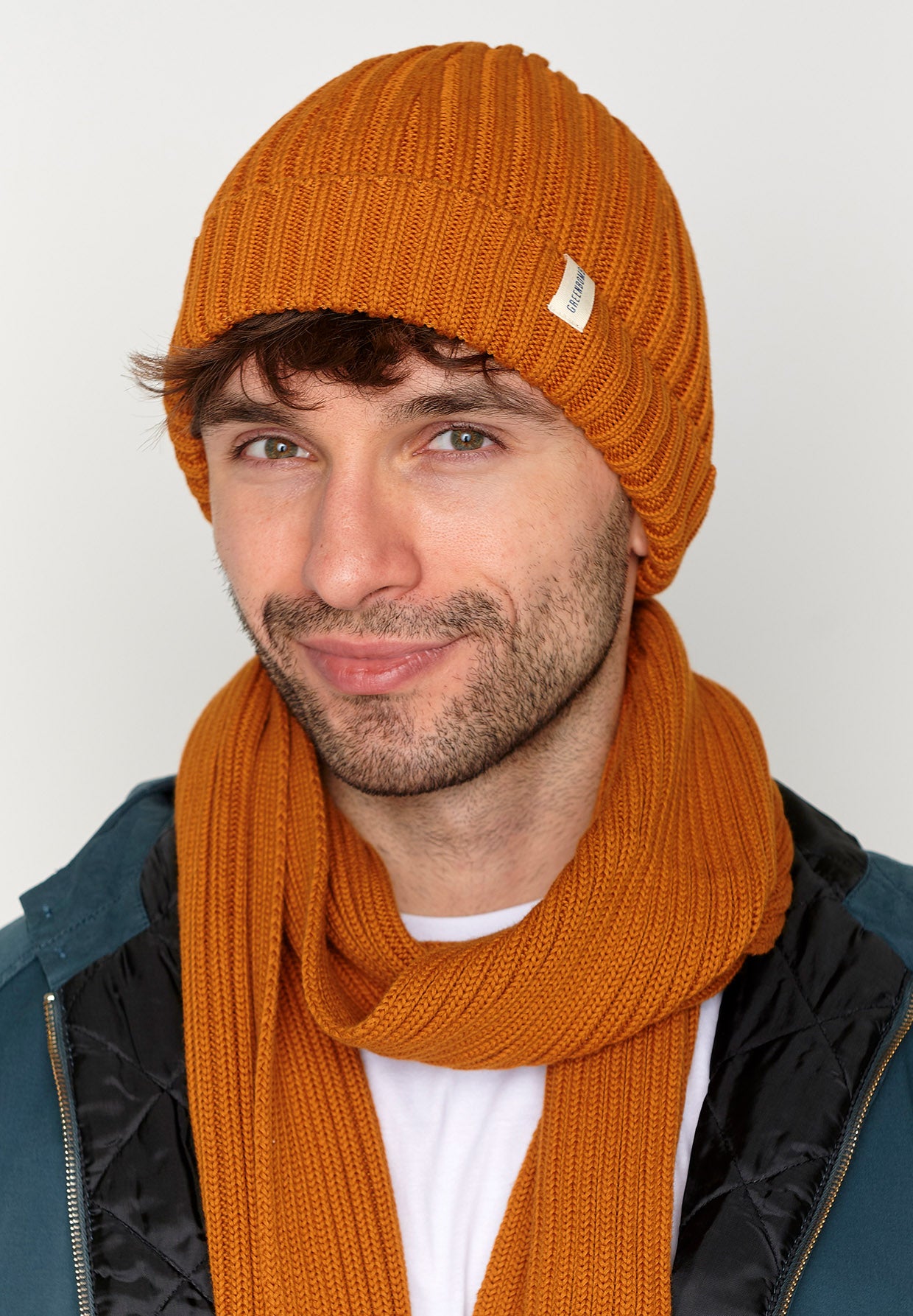 Honey Ginger: Warmer Schal aus Bio-Baumwolle für Unisex [3145]