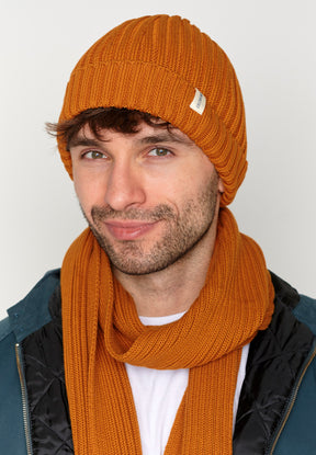 Honey Ginger: Warmer Schal aus Bio-Baumwolle für Unisex [3145]