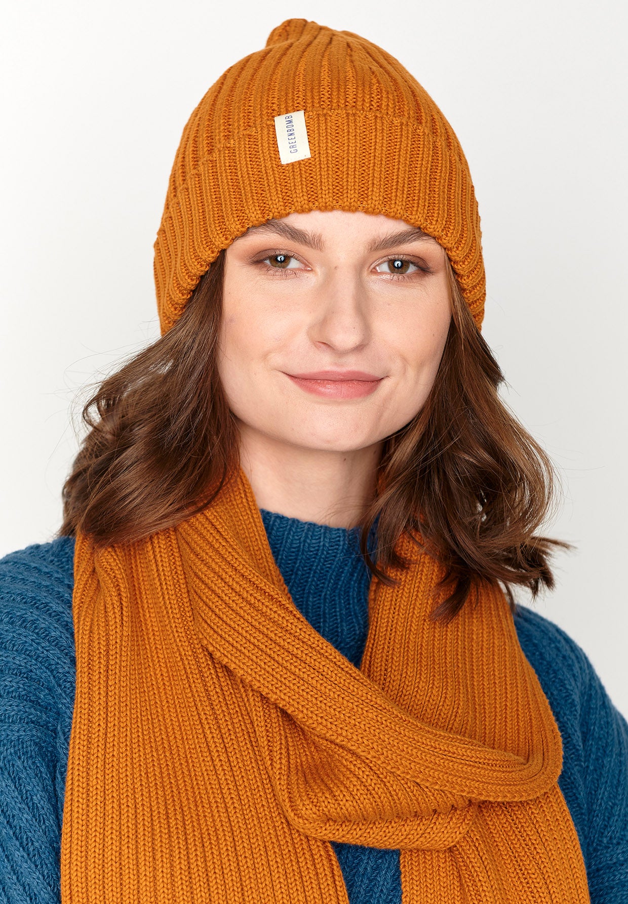 Honey Ginger: Warmer Schal aus Bio-Baumwolle für Unisex [3147]