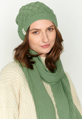 Mermaid Green: Wärmende Mütze aus Bio-Baumwolle für Damen [3153]