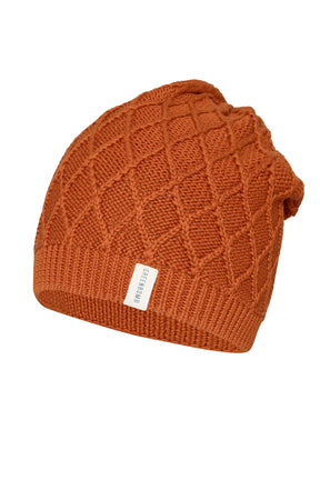 Copper Brown: Wärmende Mütze aus Bio-Baumwolle für Damen [3154]