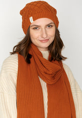 Copper Brown: Wärmende Mütze aus Bio-Baumwolle für Damen [3155]