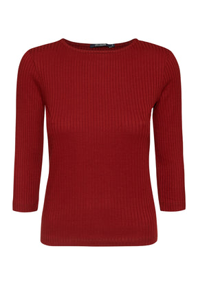 Winter Red: Sportliches Longsleeve aus LENZING™ TENCEL™ Mix für Damen [3162]