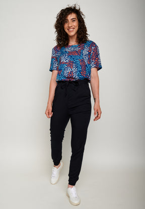 Schwarz:  Elegante Hose aus LENZING™ ECOVERO™ Mix für Damen [3238]