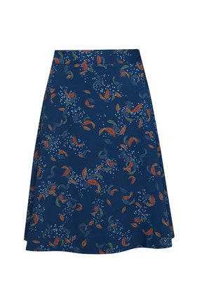 Blau:  Eleganter Rock aus LENZING™ ECOVERO™ Mix für Damen [3285]