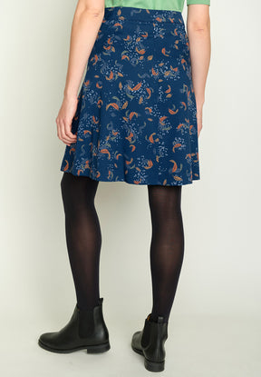 Blau:  Eleganter Rock aus LENZING™ ECOVERO™ Mix für Damen [3287]