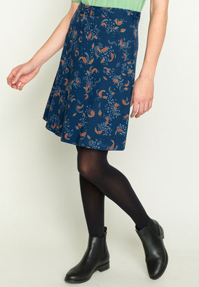 Blau:  Eleganter Rock aus LENZING™ ECOVERO™ Mix für Damen [3288]