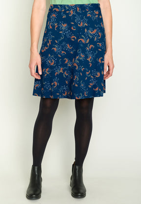 Blau:  Eleganter Rock aus LENZING™ ECOVERO™ Mix für Damen [3289]