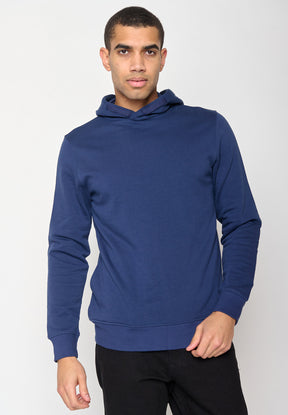 Blauer Kuschliger Hoodie aus Bio-Baumwolle für Herren (1)