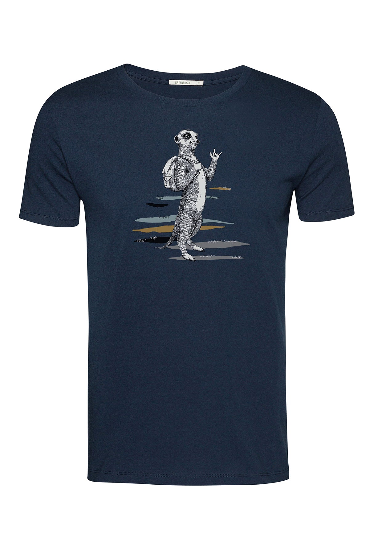 Navy: Sportliches T-Shirt aus Bio-Baumwolle für Herren [3490]
