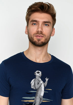 Navy: Sportliches T-Shirt aus Bio-Baumwolle für Herren [3491]