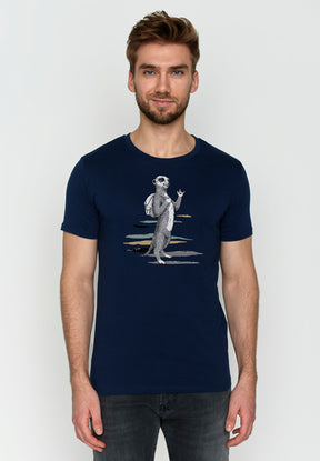 Navy: Sportliches T-Shirt aus Bio-Baumwolle für Herren [3493]