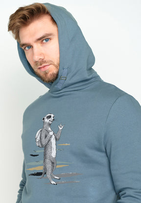 Thunder Grey: Kuschliger Hoodie aus Bio-Baumwolle für Herren [3507]